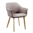 Velúrszövet karfás étkezőfotel, bükk lábbal, bézs - ACER