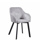 Velúrszövet karfás étkezőfotel, fekete lábbal, halványszürke - RACE