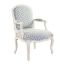 Vintage stílusú fotel, virág mintás, pasztell kék - SMOKEY