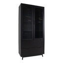 Vitrines szekrény, üveg polcokkal, fekete - ICEBERG NOIR