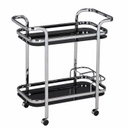 Zsúrkocsi, bortartóval, fekete-ezüst - NOE