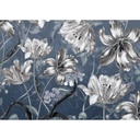 Virágmintás tapéta, 350x250 cm, kék-szürke - SYMPHONIE FLORALE