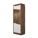 Vitrines szekrény LED világítással, bézs - diófa - SALENTO