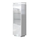 Vitrines szekrény LED világítással, fehér - SALENTO