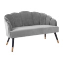 2  személyes bársony szövet kanapé, szürke - PAPILLON