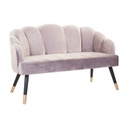 2 személyes bársony szövet kanapé, pasztell lila - PAPILLON