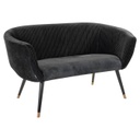 2 személyes bársony kanapé, fekete - BLACK SWAN