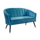 2 személyes bársony kanapé, kék - GATSBY