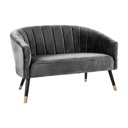 2 személyes bársony kanapé, sötétszürke - GATSBY