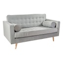 2 személyes bársony kanapé, világosszürke - WINDSOR