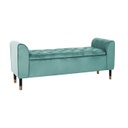 2 üléses bársony pad, karfával és tárolórésszel, menta - CANNES