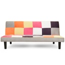 2 üléses gyerek kattanós kanapé patchwork, ágyazható - CANDY