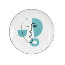 Absztrakt mintás tányér, arc szemből, kék - PARTY