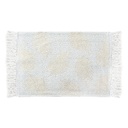 Aranyozott levélmintás szőnyeg, rojtokkal, 50x80 cm, törtfehér - LISTOPAD
