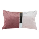 Bársony díszpárna, ezüst csíkkal, 30x50 cm, púderrózsaszín - CARTIER