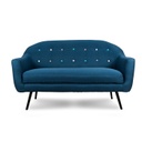 2 üléses skandináv kék kanapé, színes gombokkal - DANDY