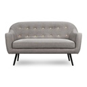 2 üléses skandináv világosszürke kanapé, sárga gombokkal - DANDY