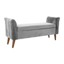 2 üléses velúr pad karfával és tárolórésszel, szürke - SHEFFIELD