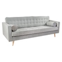 3 személyes bársony kanapé, világosszürke - WINDSOR