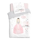 Ágyneműhuzat szett, hercegnős, 140x200 cm, fehér-rózsaszín - MA PRINCESSE