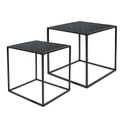 Asztalka szett, 2 db, arany pávatoll mintás, fekete - CAVIAR