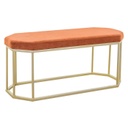 Bársony hatású ülőpad, arany lábakkal, terrakotta - SIRENE