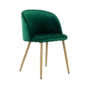 Bársony hatású karfás szövet étkezőszék, pávazöld - SKAGEN