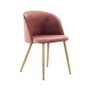 Bársony hatású karfás szövet étkezőszék, púder - SKAGEN