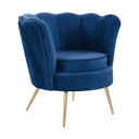 Bársony szövet fotel kerek ülőrésszel, királykék - LADY