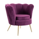Bársony szövet fotel kerek ülőrésszel, lila - LADY