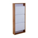 Cipősszekrény, 3 rekesszel, fehér-bambusz - PETIPA