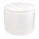 Chesterfield tárolós bársony ülőke, törtfehér - POMPADOUR