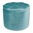 Chesterfield tárolós bársony ülőke, menta - POMPADOUR
