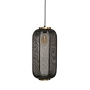 Etno stílusú mennyezeti lámpa, henger alakú, fekete - SPHERE