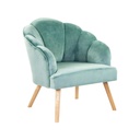 Bársony szövet fotel, menta - PAPILLON