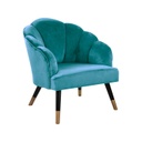 Bársony szövet fotel, olajzöld - PAPILLON