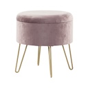 Bársony ülőke, fém lábakkal, pasztell lila - BIJOU