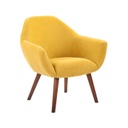 Bársonyos tapintású szövet fotel, okkersárga - HAVANE