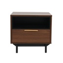 Éjjeliszekrény, fekete - diófa - MANHATTAN