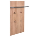 Előszoba panel, 4 akasztóval és polccal, antracit-tölgy - BISE