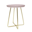 Fényes tálcás kerek asztalka, babarózsaszín - CHANTERELLE