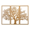 Fali dekoráció, 3 részes fa motivum, 125x88 cm, arany - CHENE