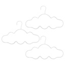 Fém felhő alakú vállfa szett, 3 db, fehér - NUAGE