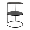 Fém kerek kisasztal, polccal, fekete - MEDUSE