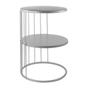 Fém kerek kisasztal, polccal, ezüst - MEDUSE