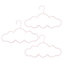 Fém felhő alakú vállfa szett, 3 db, babarózsaszín - NUAGE