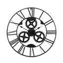 Fém falióra, fogaskerekekkel, 70 cm, fekete - LOFT IN BOSTON