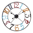 Fém falióra, színes számokkal, 60 cm, fekete - ARC EN CIEL