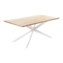 Fa hatású étkezőasztal, fehér lábakkal 180x90 cm -LONG ISLAND