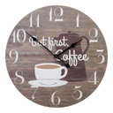 Falióra, kávés felirattal, 60 cm, barna - FIRST COFFEE